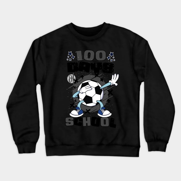 100 days of school featuring a dabbing Football #4 Crewneck Sweatshirt by XYDstore